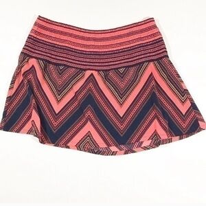 Express Skirt Geo Peach Navy Blue Print Size Medium